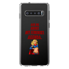 DistinctInk® Clear Shockproof Hybrid Case for Apple iPhone / Samsung Galaxy / Google Pixel - Ask Me About My Feminist Agenda