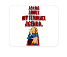 DistinctInk Custom Foam Rubber Mouse Pad - 1/4" Thick - Ask Me About My Feminist Agenda