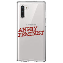 DistinctInk® Clear Shockproof Hybrid Case for Apple iPhone / Samsung Galaxy / Google Pixel - Angry Feminist