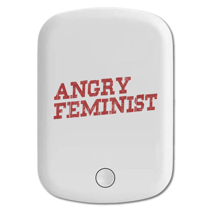 DistinctInk Magnetic Battery Pack, Wireless Portable Charger with USB-C Cable, Compatible with MagSafe iPhone 14 / 13 / 12 Series - Angry Feminist
