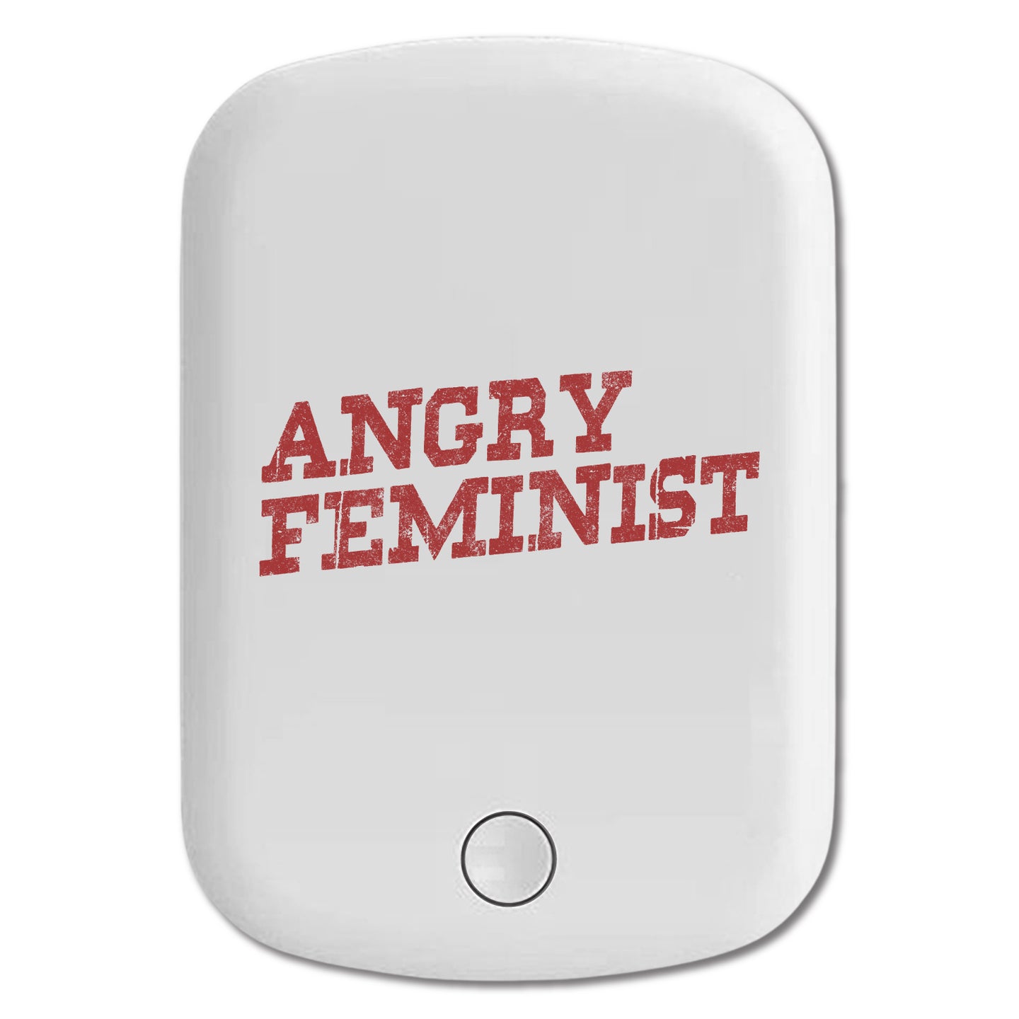 DistinctInk Magnetic Battery Pack, Wireless Portable Charger with USB-C Cable, Compatible with MagSafe iPhone 14 / 13 / 12 Series - Angry Feminist