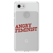 DistinctInk® Clear Shockproof Hybrid Case for Apple iPhone / Samsung Galaxy / Google Pixel - Angry Feminist