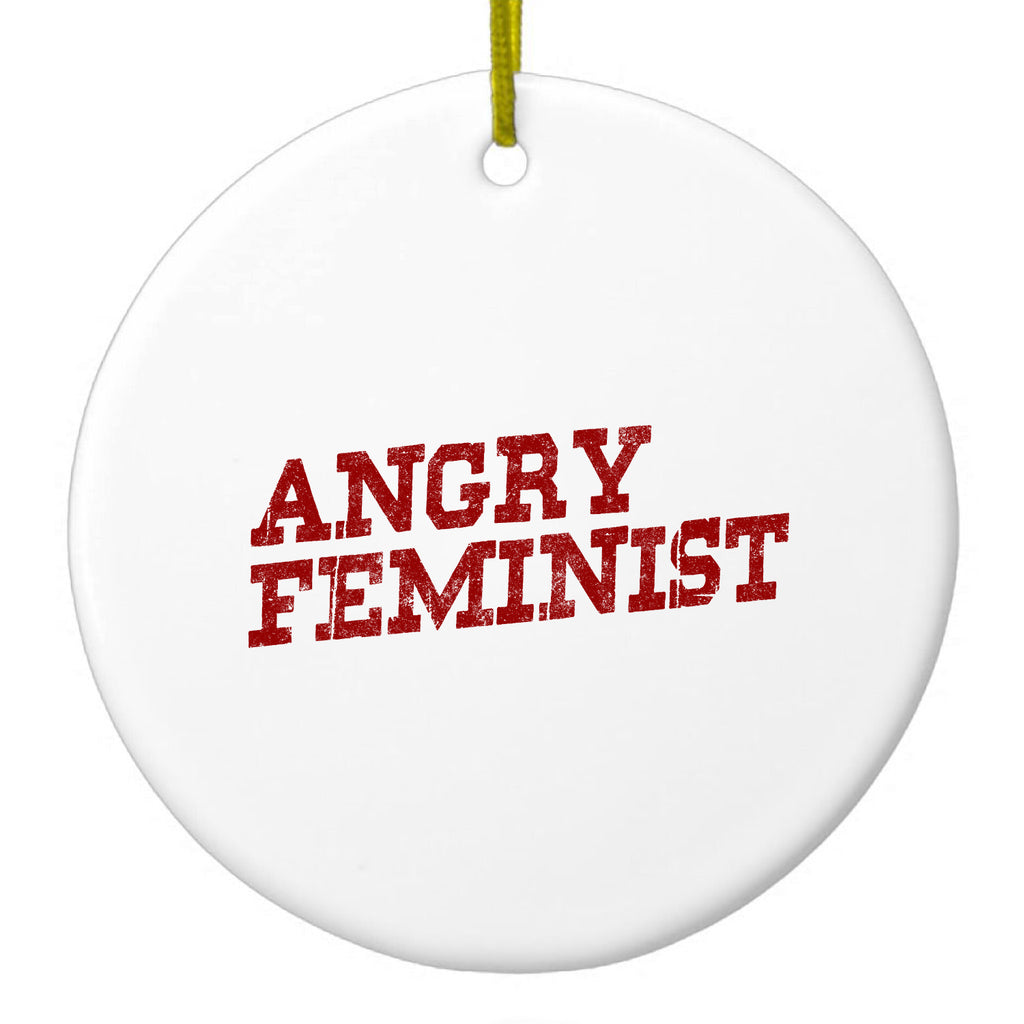 Angry Feminist Ceramic Ornament