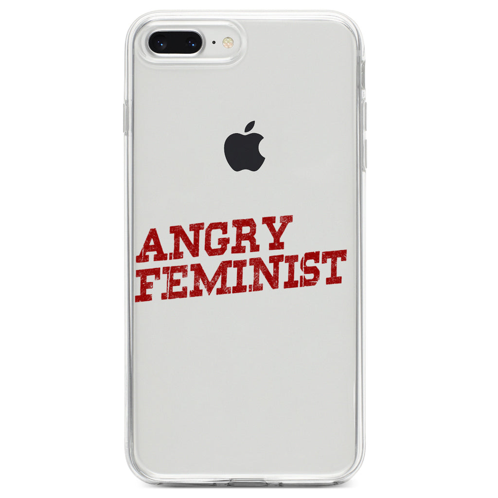 Angry Feminist Clear Shockproof iPhone Case, view 6