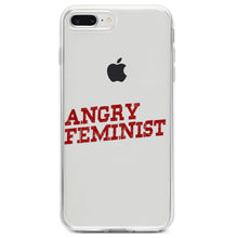 DistinctInk® Clear Shockproof Hybrid Case for Apple iPhone / Samsung Galaxy / Google Pixel - Angry Feminist