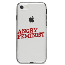 DistinctInk® Clear Shockproof Hybrid Case for Apple iPhone / Samsung Galaxy / Google Pixel - Angry Feminist
