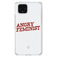 DistinctInk® Clear Shockproof Hybrid Case for Apple iPhone / Samsung Galaxy / Google Pixel - Angry Feminist