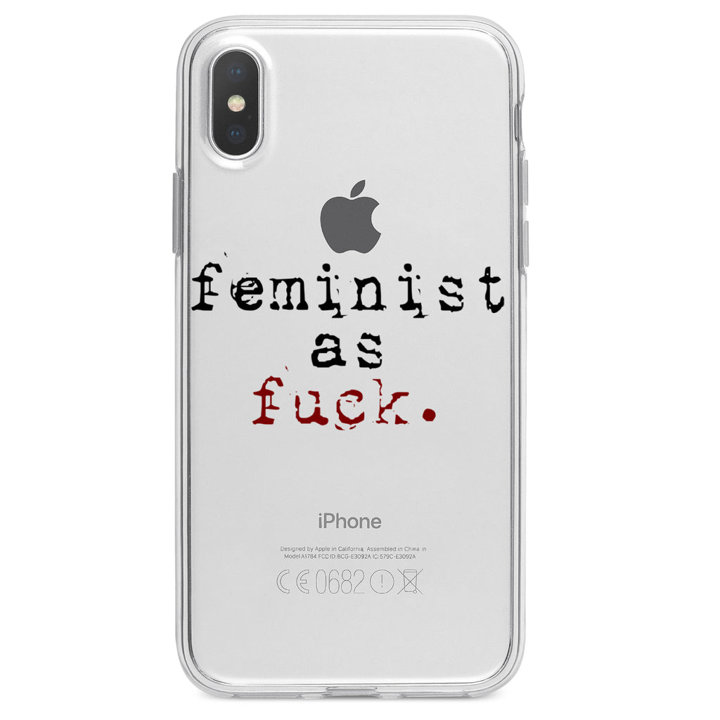 Feminist as F%ck Clear Shockproof iPhone Case, view 4