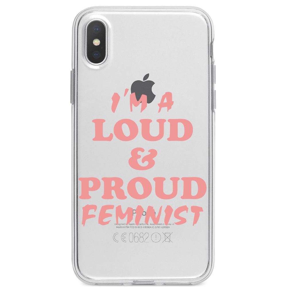 I'm a Loud & Proud Feminist Clear Shockproof iPhone Case, view 2