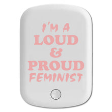 DistinctInk Magnetic Battery Pack, Wireless Portable Charger with USB-C Cable, Compatible with MagSafe iPhone 14 / 13 / 12 Series - I'm a Loud & Proud Feminist