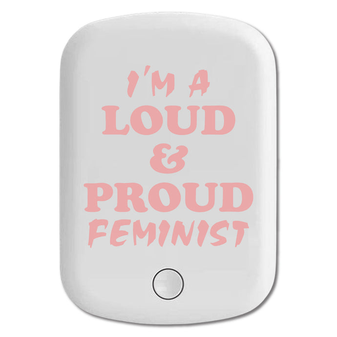 DistinctInk Magnetic Battery Pack, Wireless Portable Charger with USB-C Cable, Compatible with MagSafe iPhone 14 / 13 / 12 Series - I'm a Loud & Proud Feminist
