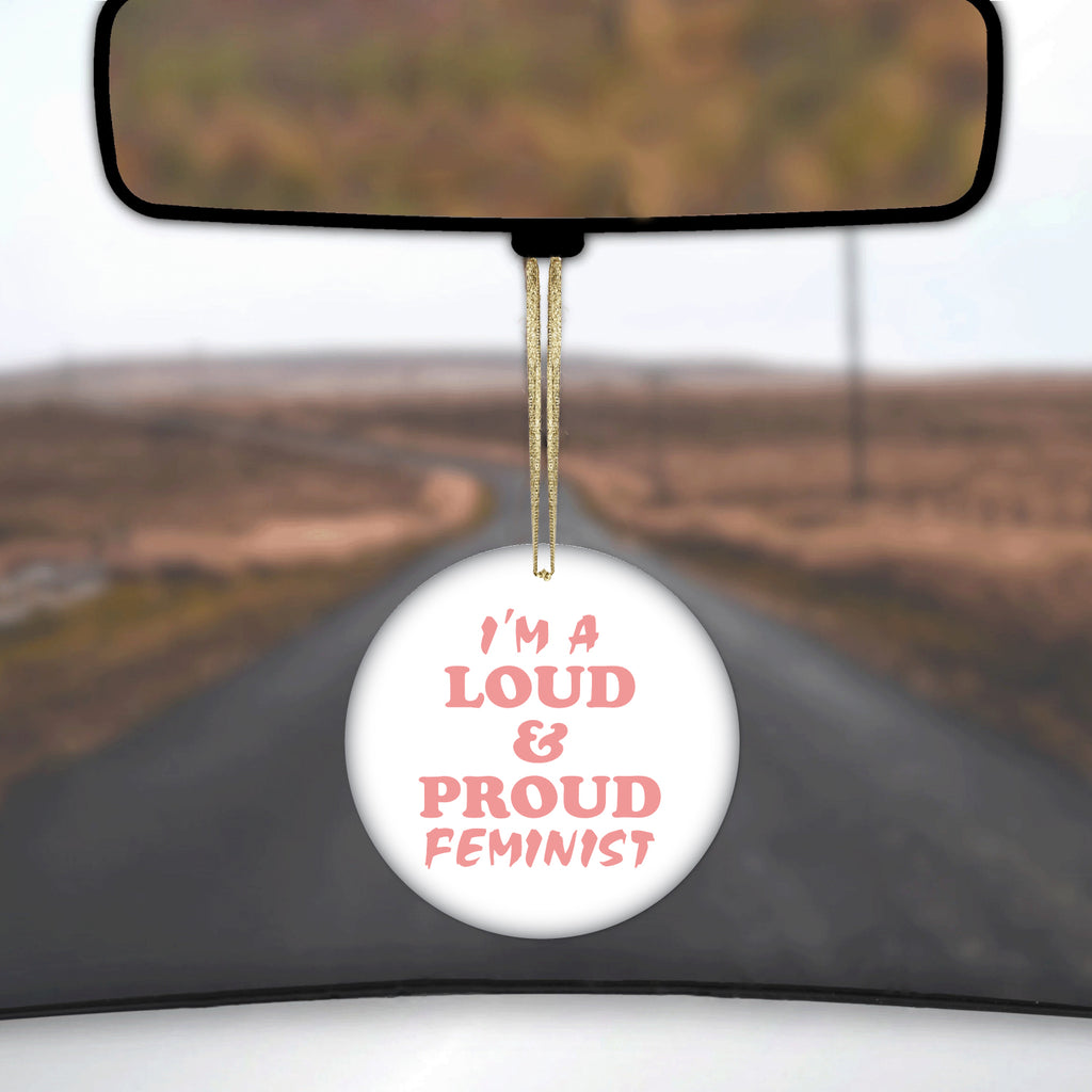 I'm a Loud & Proud Feminist Ceramic Ornament, view 3