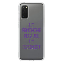 DistinctInk® Clear Shockproof Hybrid Case for Apple iPhone / Samsung Galaxy / Google Pixel - I'm Feminine Because I'm Feminist