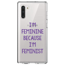 DistinctInk® Clear Shockproof Hybrid Case for Apple iPhone / Samsung Galaxy / Google Pixel - I'm Feminine Because I'm Feminist