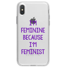 DistinctInk® Clear Shockproof Hybrid Case for Apple iPhone / Samsung Galaxy / Google Pixel - I'm Feminine Because I'm Feminist