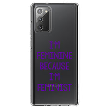 DistinctInk® Clear Shockproof Hybrid Case for Apple iPhone / Samsung Galaxy / Google Pixel - I'm Feminine Because I'm Feminist