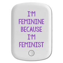 DistinctInk Magnetic Battery Pack, Wireless Portable Charger with USB-C Cable, Compatible with MagSafe iPhone 14 / 13 / 12 Series - I'm Feminine Because I'm Feminist