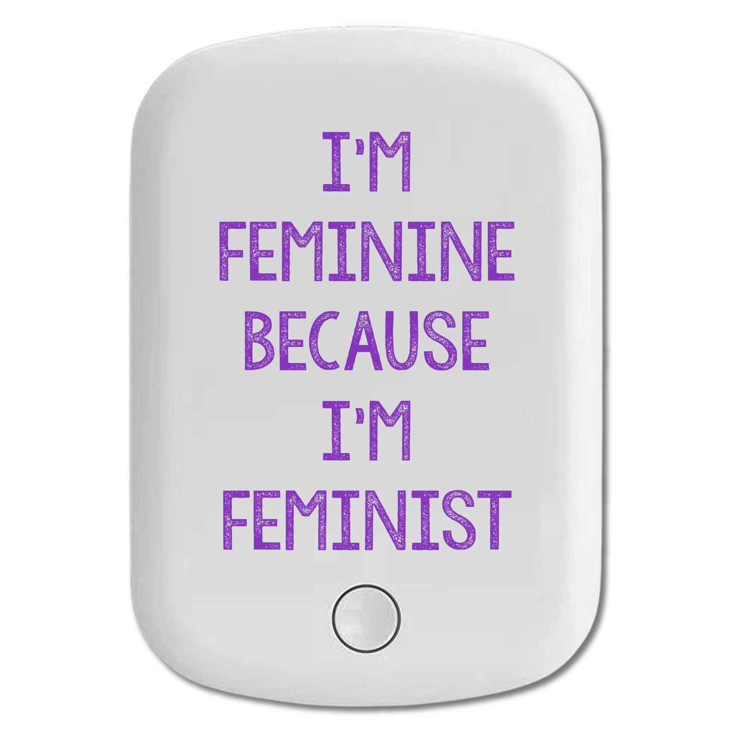 DistinctInk Magnetic Battery Pack, Wireless Portable Charger with USB-C Cable, Compatible with MagSafe iPhone 14 / 13 / 12 Series - I'm Feminine Because I'm Feminist
