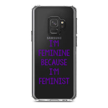 DistinctInk® Clear Shockproof Hybrid Case for Apple iPhone / Samsung Galaxy / Google Pixel - I'm Feminine Because I'm Feminist