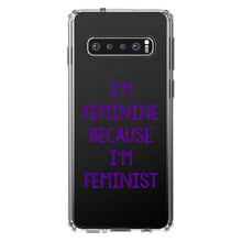 DistinctInk® Clear Shockproof Hybrid Case for Apple iPhone / Samsung Galaxy / Google Pixel - I'm Feminine Because I'm Feminist