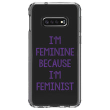 DistinctInk® Clear Shockproof Hybrid Case for Apple iPhone / Samsung Galaxy / Google Pixel - I'm Feminine Because I'm Feminist