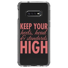 DistinctInk® Clear Shockproof Hybrid Case for Apple iPhone / Samsung Galaxy / Google Pixel - Keep Your Heels Head & Standards high