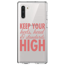 DistinctInk® Clear Shockproof Hybrid Case for Apple iPhone / Samsung Galaxy / Google Pixel - Keep Your Heels Head & Standards high