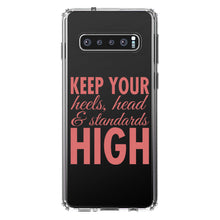 DistinctInk® Clear Shockproof Hybrid Case for Apple iPhone / Samsung Galaxy / Google Pixel - Keep Your Heels Head & Standards high