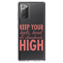 DistinctInk® Clear Shockproof Hybrid Case for Apple iPhone / Samsung Galaxy / Google Pixel - Keep Your Heels Head & Standards high