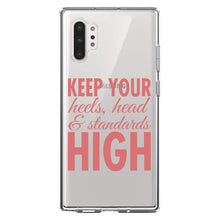 DistinctInk® Clear Shockproof Hybrid Case for Apple iPhone / Samsung Galaxy / Google Pixel - Keep Your Heels Head & Standards high