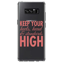 DistinctInk® Clear Shockproof Hybrid Case for Apple iPhone / Samsung Galaxy / Google Pixel - Keep Your Heels Head & Standards high