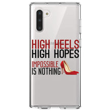 DistinctInk® Clear Shockproof Hybrid Case for Apple iPhone / Samsung Galaxy / Google Pixel - High Heels High Hopes Impossible Is Nothing