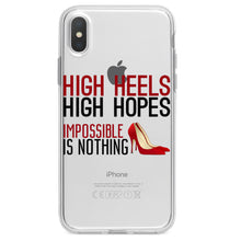 DistinctInk® Clear Shockproof Hybrid Case for Apple iPhone / Samsung Galaxy / Google Pixel - High Heels High Hopes Impossible Is Nothing