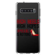 DistinctInk® Clear Shockproof Hybrid Case for Apple iPhone / Samsung Galaxy / Google Pixel - High Heels High Hopes Impossible Is Nothing