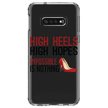 DistinctInk® Clear Shockproof Hybrid Case for Apple iPhone / Samsung Galaxy / Google Pixel - High Heels High Hopes Impossible Is Nothing