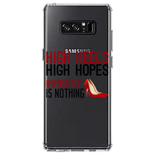 DistinctInk® Clear Shockproof Hybrid Case for Apple iPhone / Samsung Galaxy / Google Pixel - High Heels High Hopes Impossible Is Nothing
