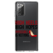 DistinctInk® Clear Shockproof Hybrid Case for Apple iPhone / Samsung Galaxy / Google Pixel - High Heels High Hopes Impossible Is Nothing