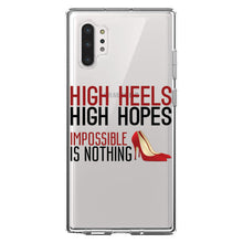 DistinctInk® Clear Shockproof Hybrid Case for Apple iPhone / Samsung Galaxy / Google Pixel - High Heels High Hopes Impossible Is Nothing