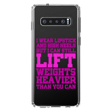 DistinctInk® Clear Shockproof Hybrid Case for Apple iPhone / Samsung Galaxy / Google Pixel - Lipstick & High Heels Can Life Weights Heavier