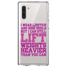 DistinctInk® Clear Shockproof Hybrid Case for Apple iPhone / Samsung Galaxy / Google Pixel - Lipstick & High Heels Can Life Weights Heavier