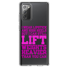 DistinctInk® Clear Shockproof Hybrid Case for Apple iPhone / Samsung Galaxy / Google Pixel - Lipstick & High Heels Can Life Weights Heavier