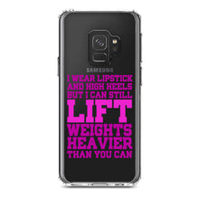 DistinctInk® Clear Shockproof Hybrid Case for Apple iPhone / Samsung Galaxy / Google Pixel - Lipstick & High Heels Can Life Weights Heavier