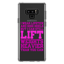 DistinctInk® Clear Shockproof Hybrid Case for Apple iPhone / Samsung Galaxy / Google Pixel - Lipstick & High Heels Can Life Weights Heavier