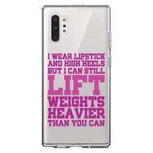 DistinctInk® Clear Shockproof Hybrid Case for Apple iPhone / Samsung Galaxy / Google Pixel - Lipstick & High Heels Can Life Weights Heavier