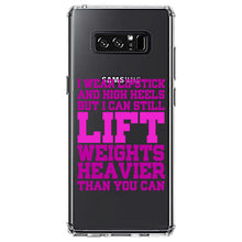 DistinctInk® Clear Shockproof Hybrid Case for Apple iPhone / Samsung Galaxy / Google Pixel - Lipstick & High Heels Can Life Weights Heavier
