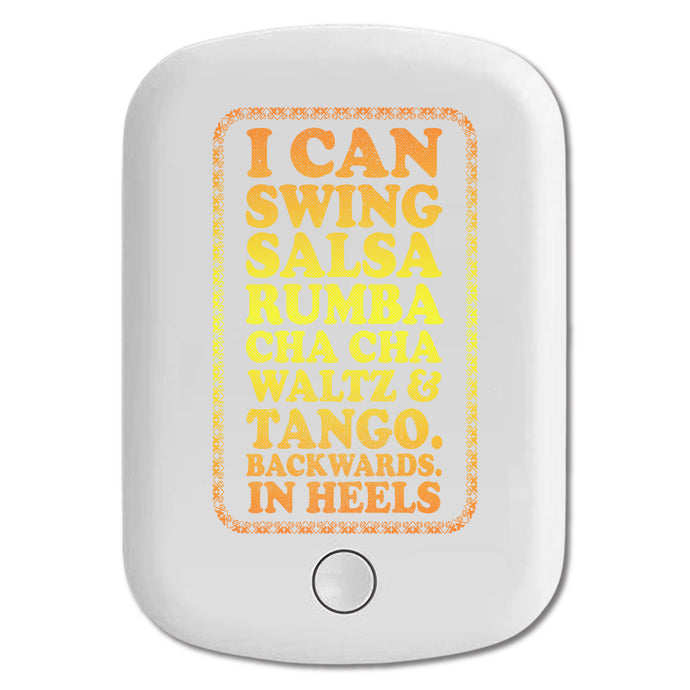 DistinctInk Magnetic Battery Pack, Wireless Portable Charger with USB-C Cable, Compatible with MagSafe iPhone 14 / 13 / 12 Series - Swing Salsa Rumba Cha Cha Waltz in Heels