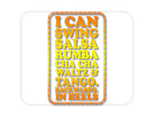 DistinctInk Custom Foam Rubber Mouse Pad - 1/4" Thick - Swing Salsa Rumba Cha Cha Waltz in Heels