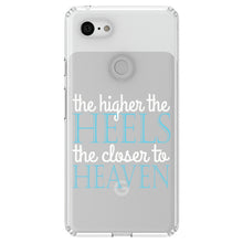 DistinctInk® Clear Shockproof Hybrid Case for Apple iPhone / Samsung Galaxy / Google Pixel - The Higher the Heels The Closer to Heaven
