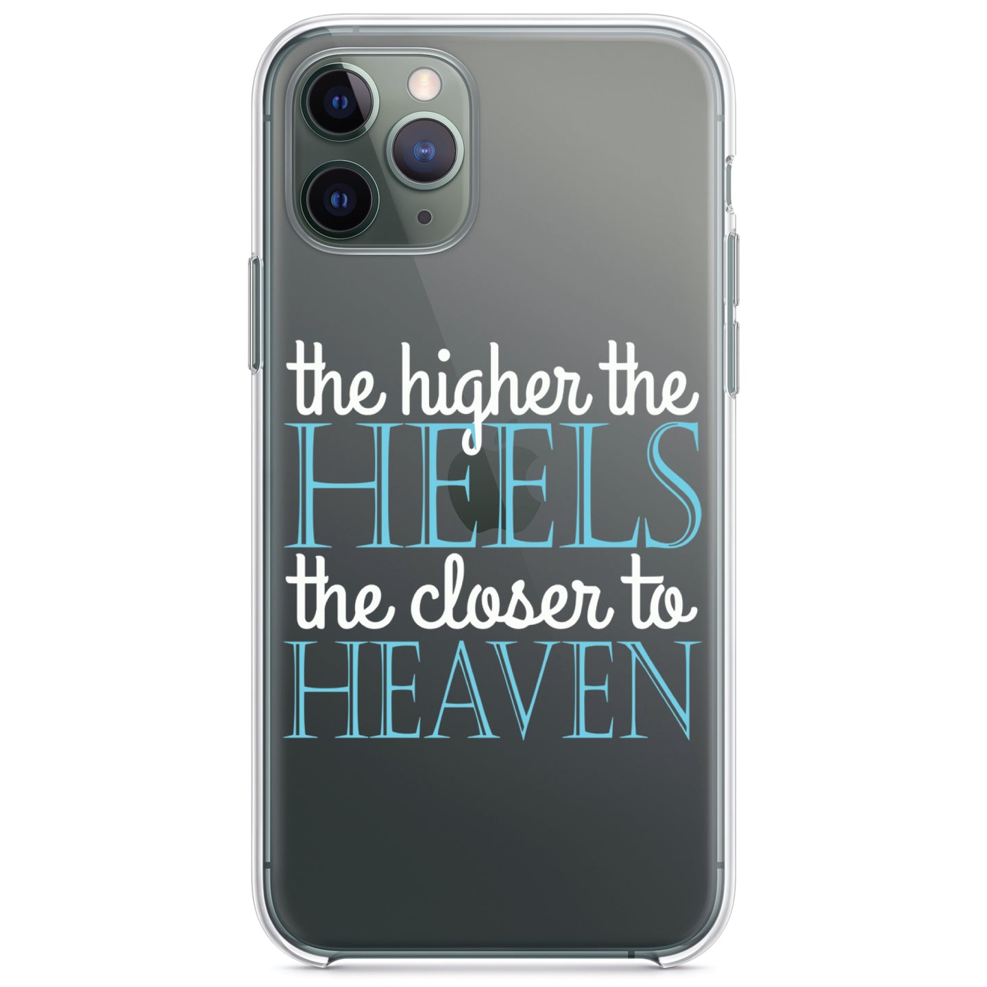 DistinctInk® Clear Shockproof Hybrid Case for Apple iPhone / Samsung Galaxy / Google Pixel - The Higher the Heels The Closer to Heaven