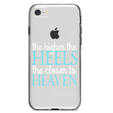 DistinctInk® Clear Shockproof Hybrid Case for Apple iPhone / Samsung Galaxy / Google Pixel - The Higher the Heels The Closer to Heaven